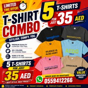 Multicolour multiple size tshirts combo