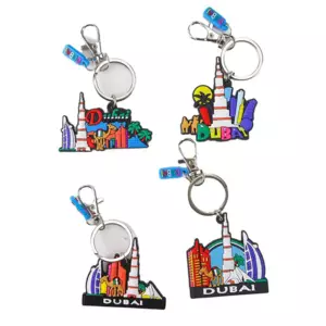 Dubai Design Souvenir Travel Keychain Rubber keyrings- ...