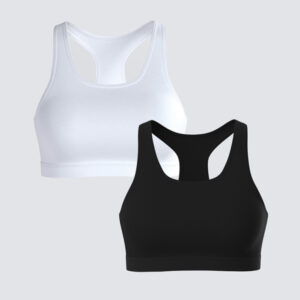 Pack of 2 Solid Scoop Neck Sports Bra