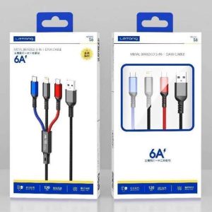 3 in one luster finish charging and data cable