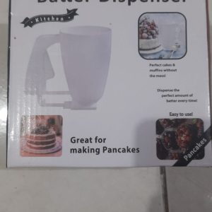 Pancake and cupcake batter dispenser, baking tool, with squeeze handle, used for making cakes, meatballs and other food gadgets
