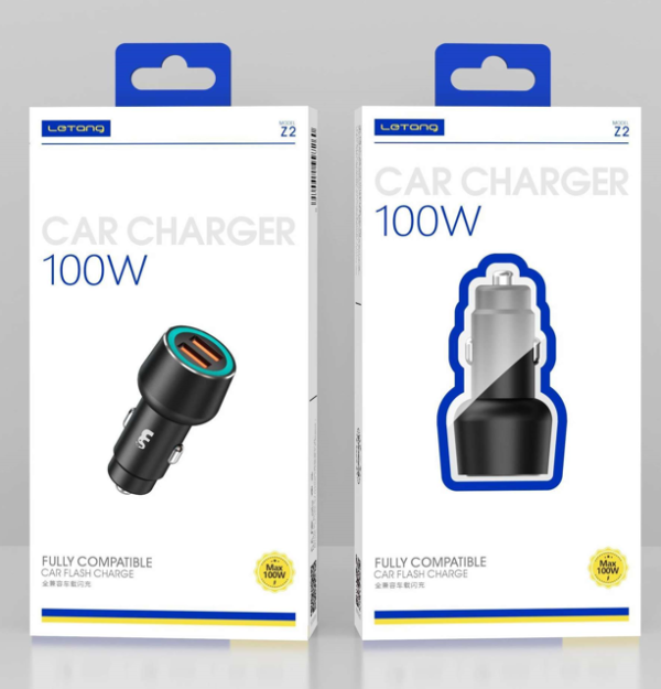 2 Port 100 Watt 2.4A Car Charger